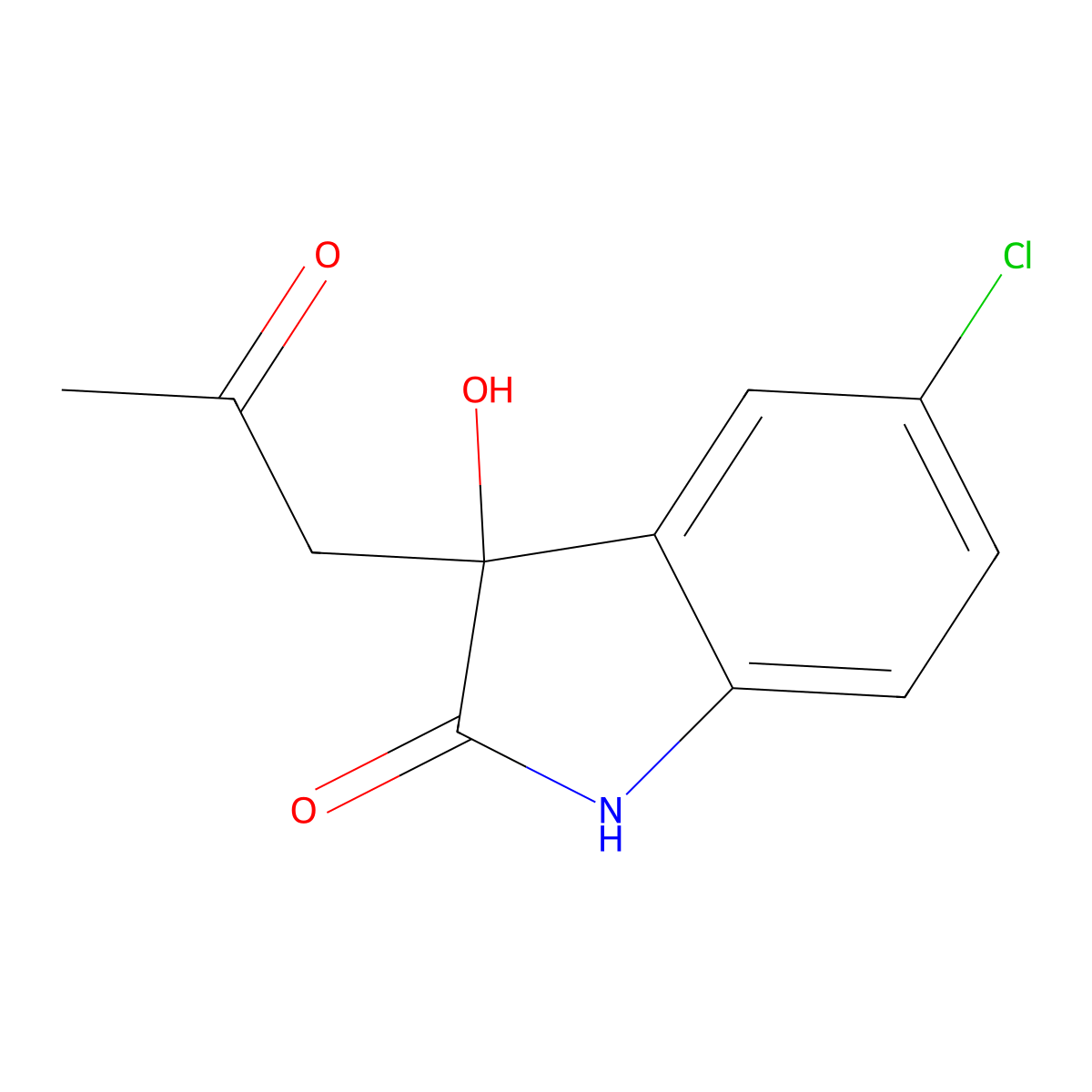 5-Chloro-3-hydroxy-3-(2'-oxopropyl)indolin-2-one molecular structure, CAS 76325-67-2