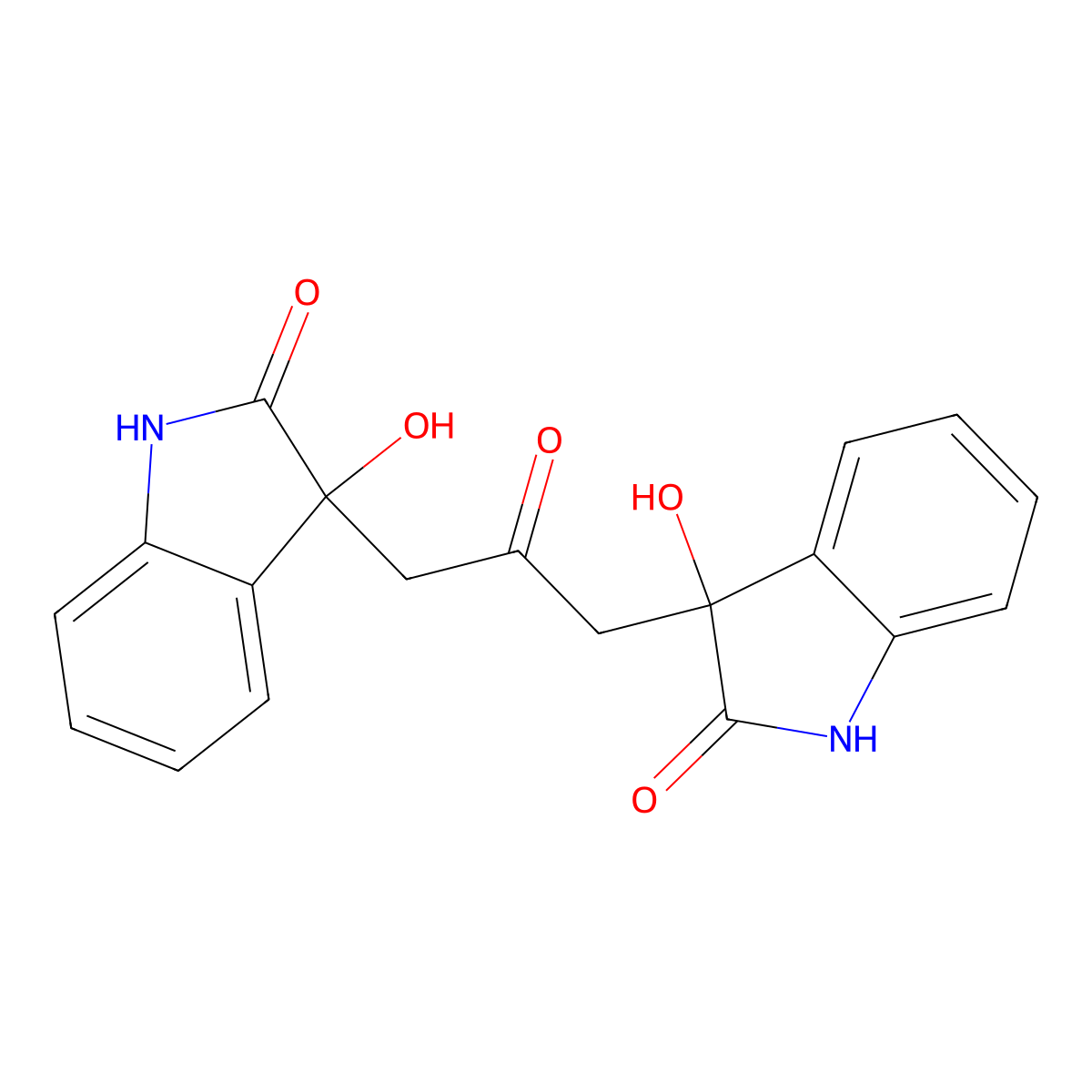3,3'-(2-Oxopropane-1,3-diyl)bis(3-hydroxy-1,3-dihydro-2H-indol-2-one) molecular structure, CAS 76325-81-0