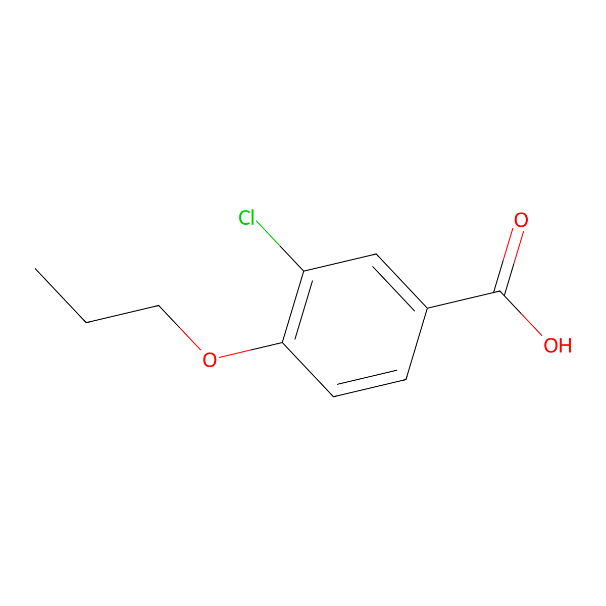 3-Chloro-4-propoxybenzoic acid molecular structure, CAS 76327-32-7