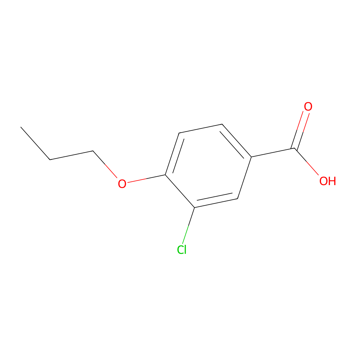 3-Chloro-4-propoxybenzoic acid molecular structure, CAS 76327-32-7