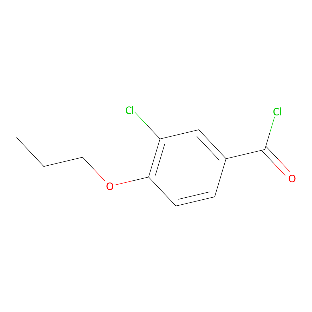 3-Chloro-4-propoxy-benzoyl chloride molecular structure, CAS 76327-33-8