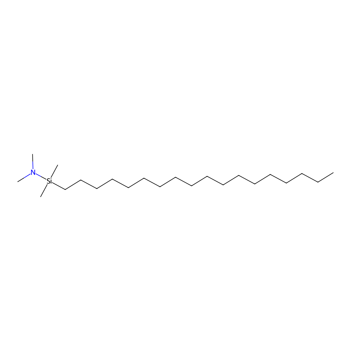 N,N,1,1-Tetramethyl-1-octadecylsilanamine molecular structure, CAS 76328-77-3