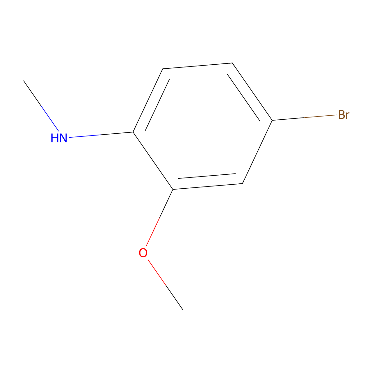 4-bromo-2-methoxy-N-methylaniline molecular structure, CAS 76328-91-1