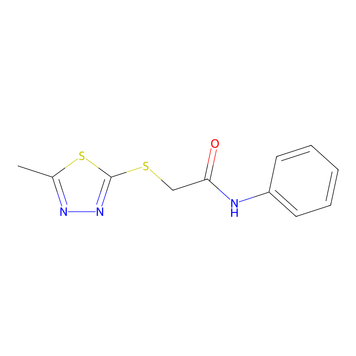 2-[(5-methyl-1,3,4-thiadiazol-2-yl)sulfanyl]-N-phenylacetamide molecular structure, CAS 76330-26-2