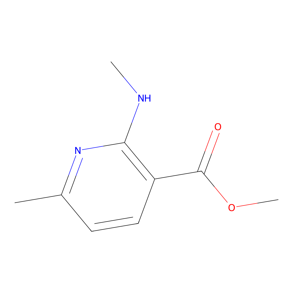Methyl 6-methyl-2-(methylamino)pyridine-3-carboxylate molecular structure, CAS 76335-99-4