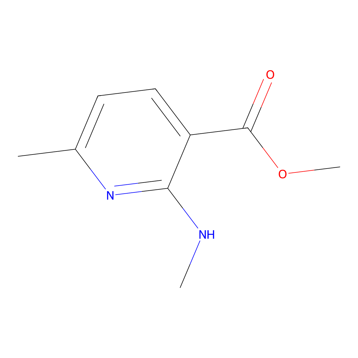 Methyl 6-methyl-2-(methylamino)pyridine-3-carboxylate molecular structure, CAS 76335-99-4