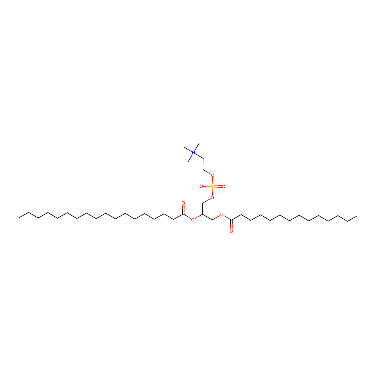 1-Myristoyl-2-stearoylphosphatidylcholine molecular structure, CAS 76343-22-1