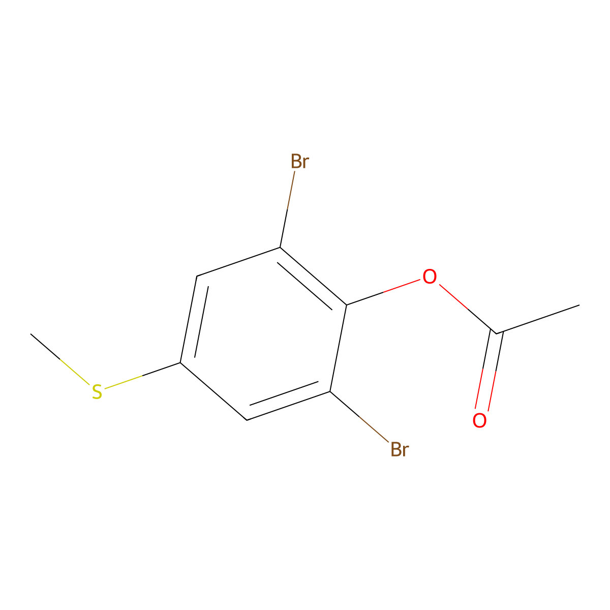 2,6-Dibromo-4-(methylsulfanyl)phenyl acetate molecular structure, CAS 76344-57-5
