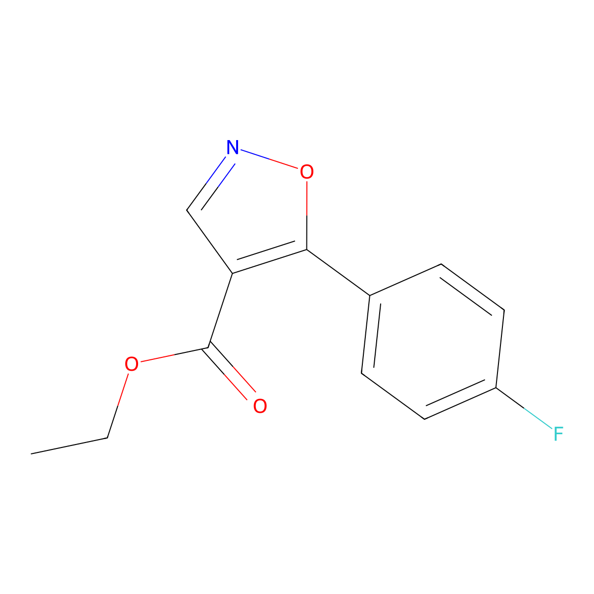 Ethyl 5-(4-fluorophenyl)isoxazole-4-carboxylate molecular structure, CAS 76344-88-2