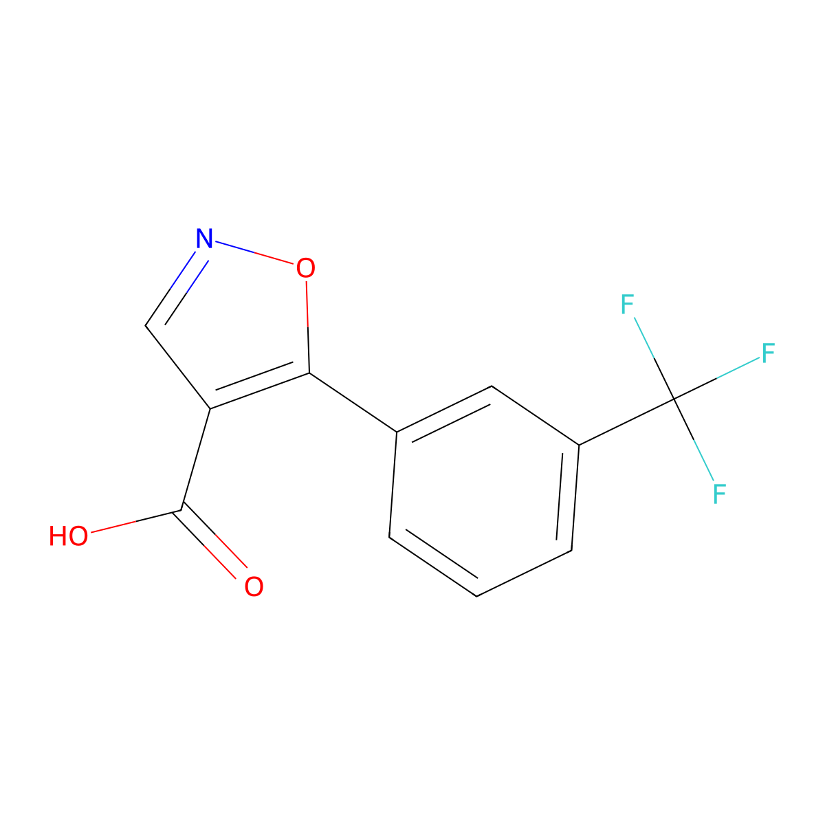 5-[3-(Trifluoromethyl)phenyl]-1,2-oxazole-4-carboxylic acid molecular structure, CAS 76345-12-5