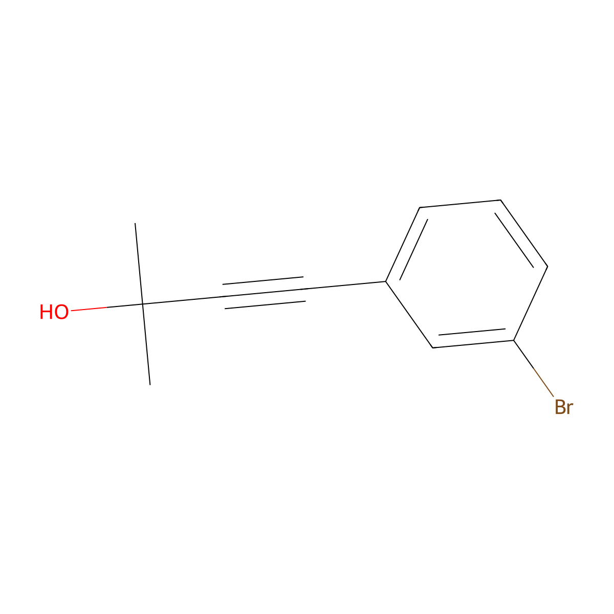 2-Methyl-4-(3-bromophenyl)-3-butyn-2-ol molecular structure, CAS 76347-61-0