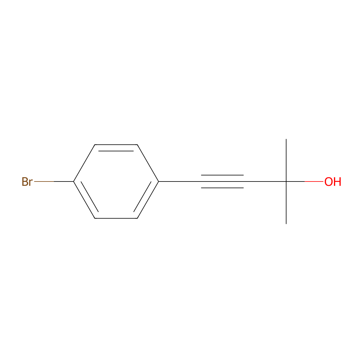 4-(4-Bromophenyl)-2-methylbut-3-yn-2-ol molecular structure, CAS 76347-62-1
