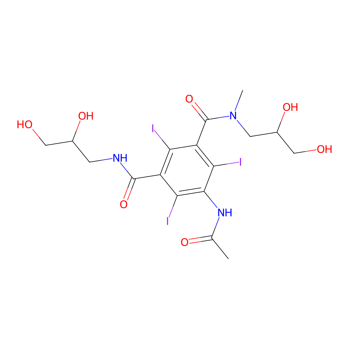 Desmethoxy Iopromide molecular structure, CAS 76350-28-2