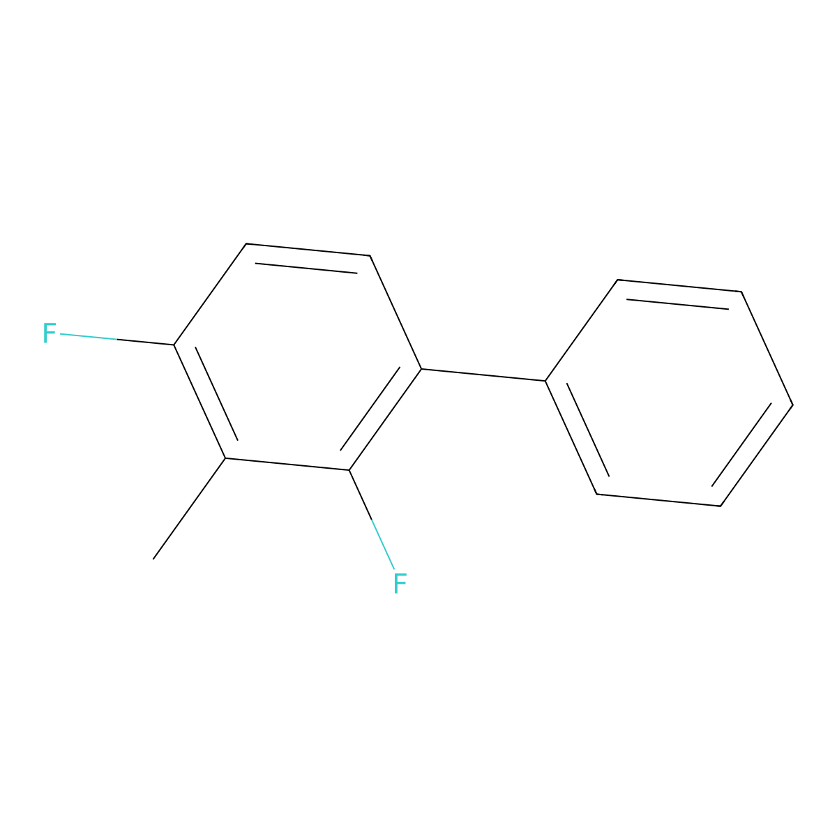 2,4-Difluoro-3-methyl-1,1'-biphenyl molecular structure, CAS 76350-72-6
