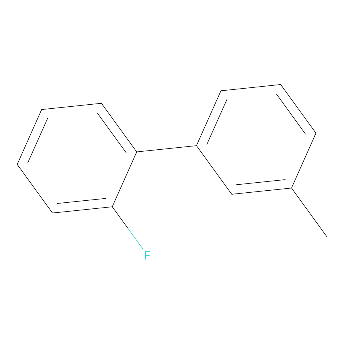 2-Fluoro-3'-methyl-1,1'-biphenyl molecular structure, CAS 76350-77-1