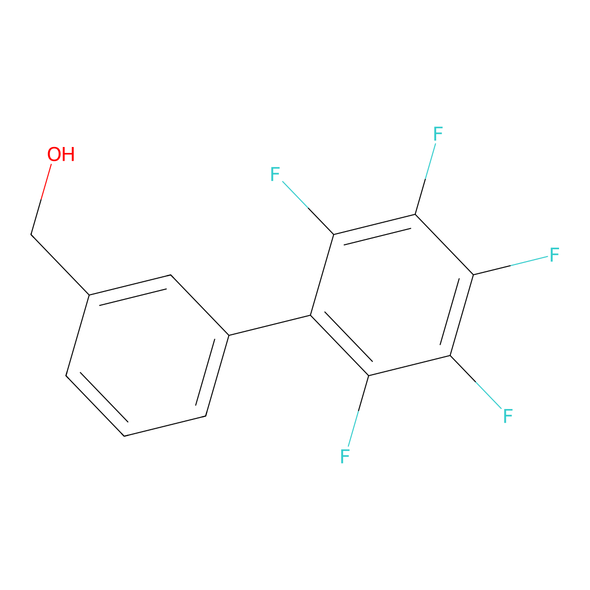 (2',3',4',5',6'-Pentafluoro[1,1'-biphenyl]-3-yl) methanol molecular structure, CAS 76350-81-7