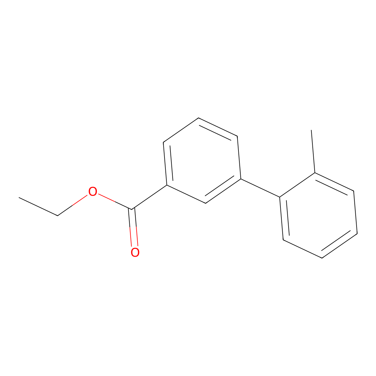 Ethyl 2'-methyl[1,1'-biphenyl]-3-carboxylate molecular structure, CAS 76350-84-0