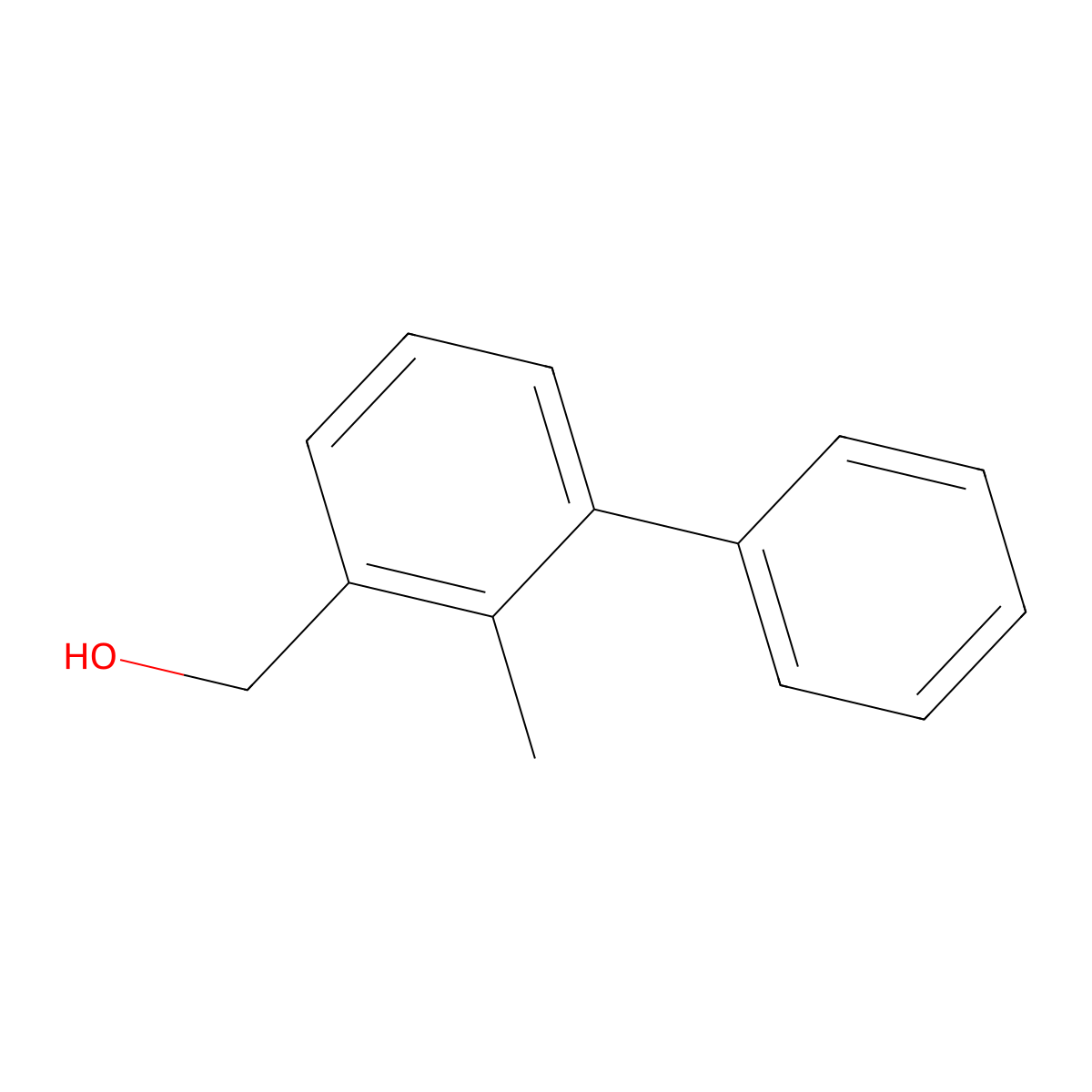 [1,1'-Biphenyl]-3-methanol, 2-methyl- molecular structure, CAS 76350-90-8