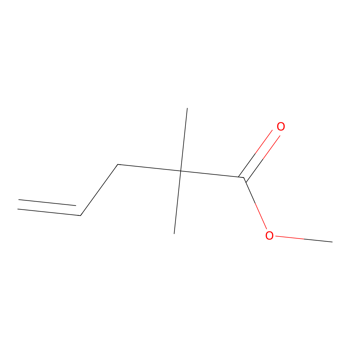 Methyl 2,2-dimethylpent-4-enoate molecular structure, CAS 76352-72-2