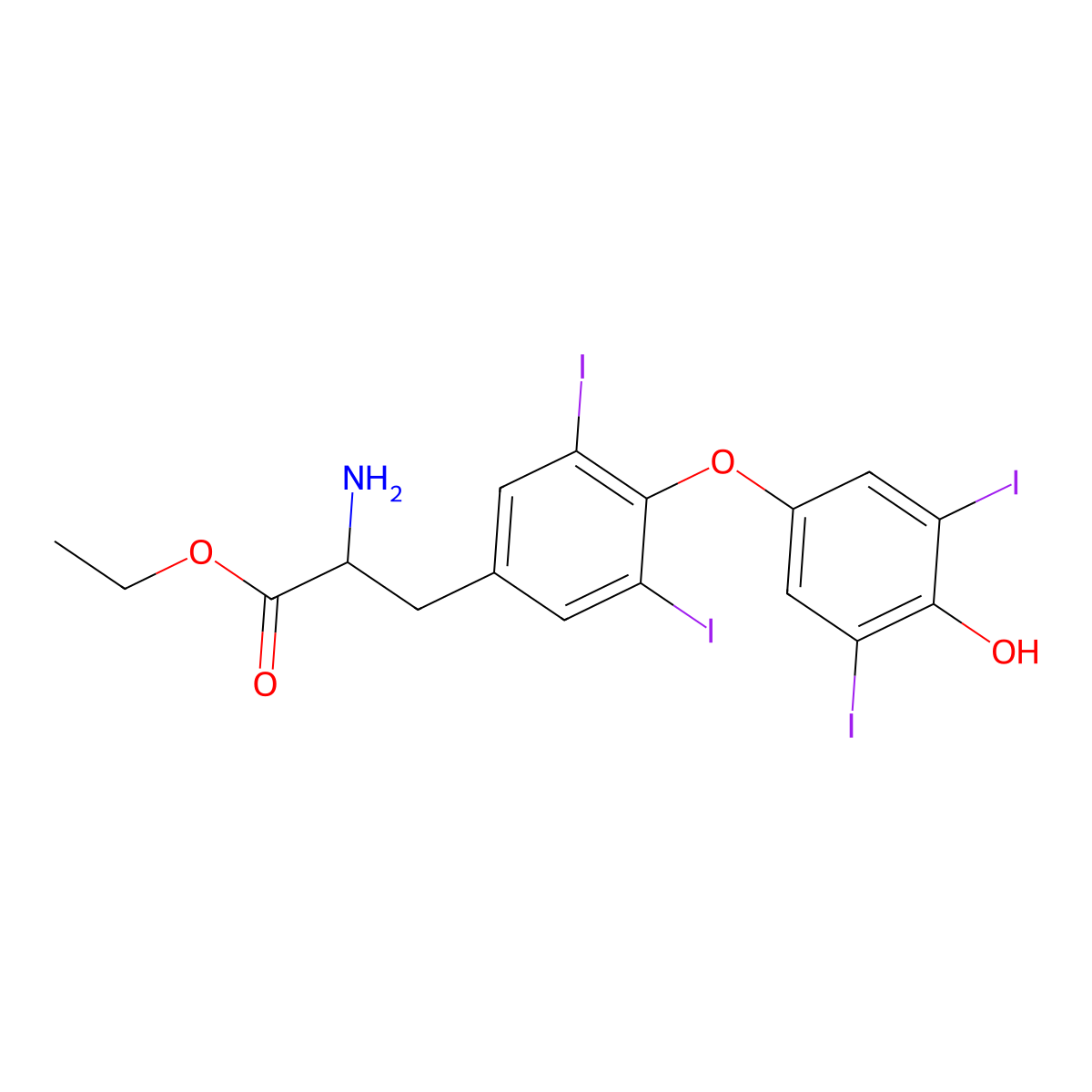 Thyroxine Ethyl Ester molecular structure, CAS 76353-71-4