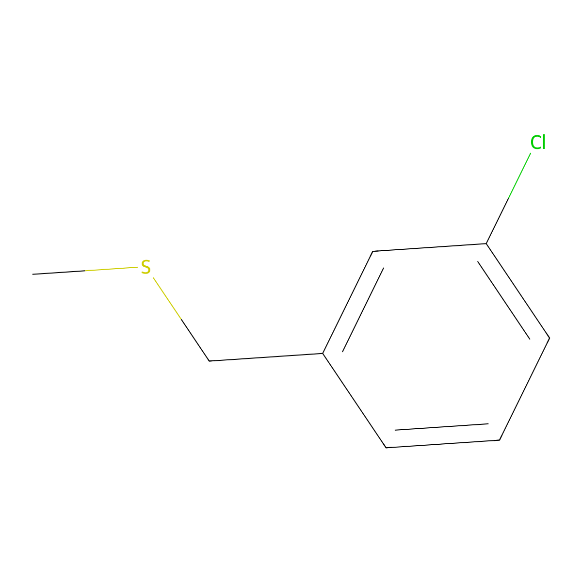 3-Chlorobenzyl methyl sulfide molecular structure, CAS 76354-13-7