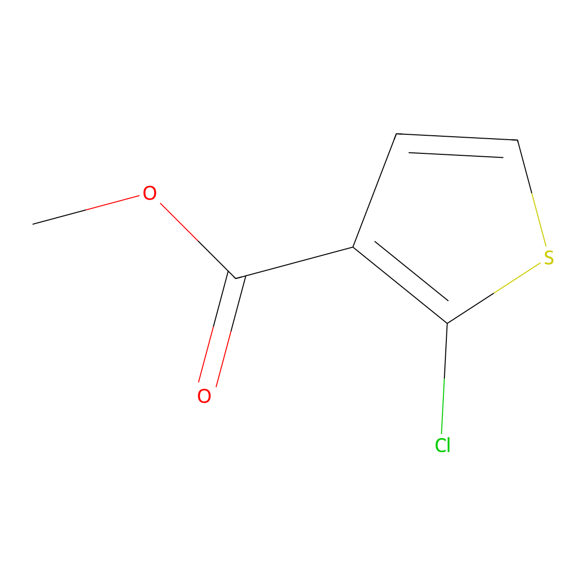 Methyl 2-chlorothiophene-3-carboxylate molecular structure, CAS 76360-42-4