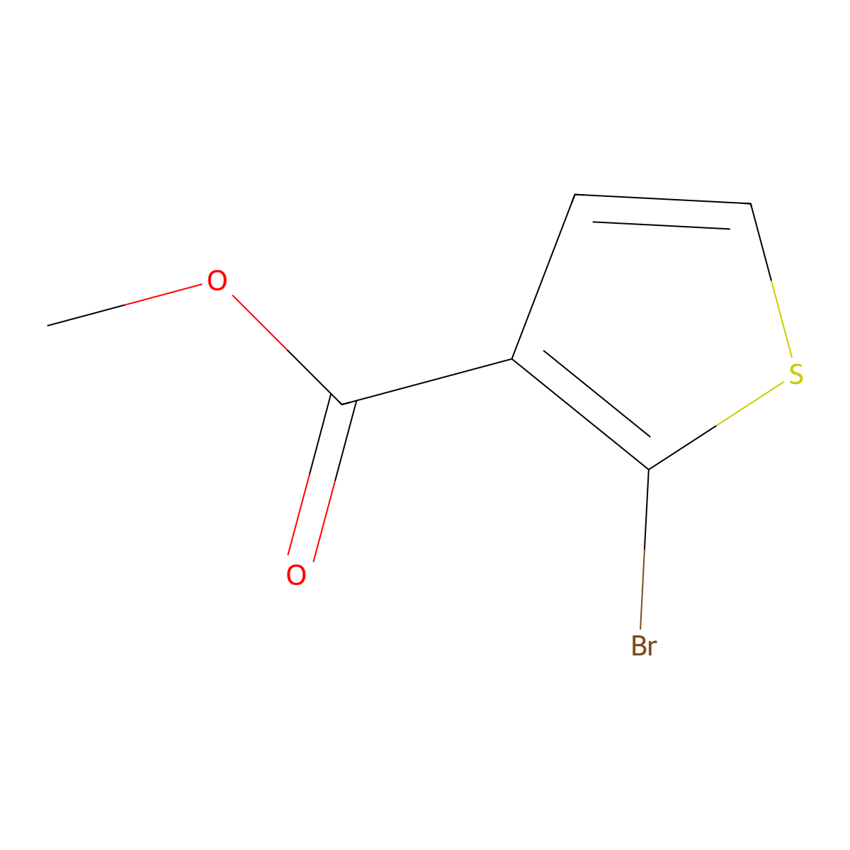 Methyl 2-bromothiophene-3-carboxylate molecular structure, CAS 76360-43-5