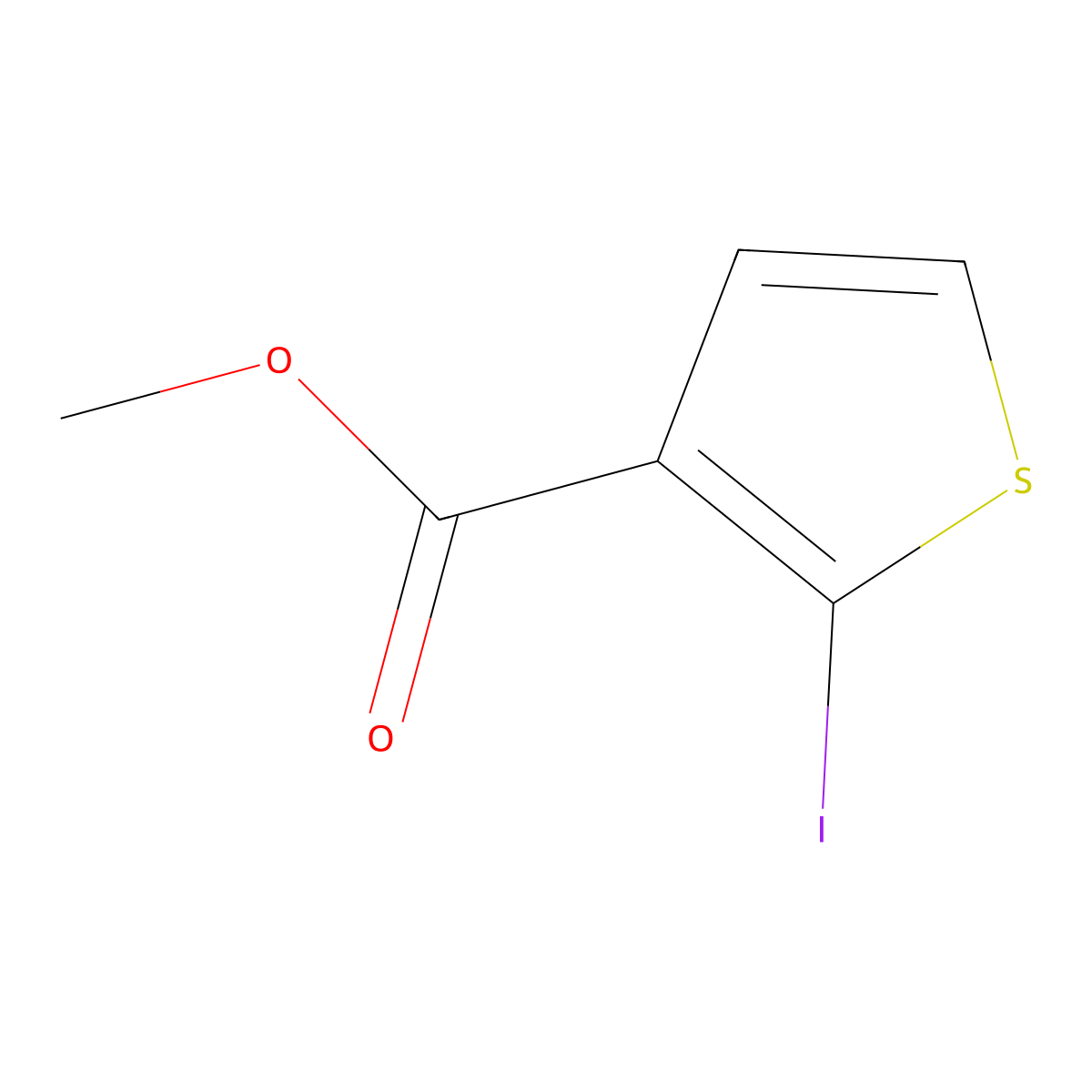 Methyl 2-iodothiophene-3-carboxylate molecular structure, CAS 76360-44-6