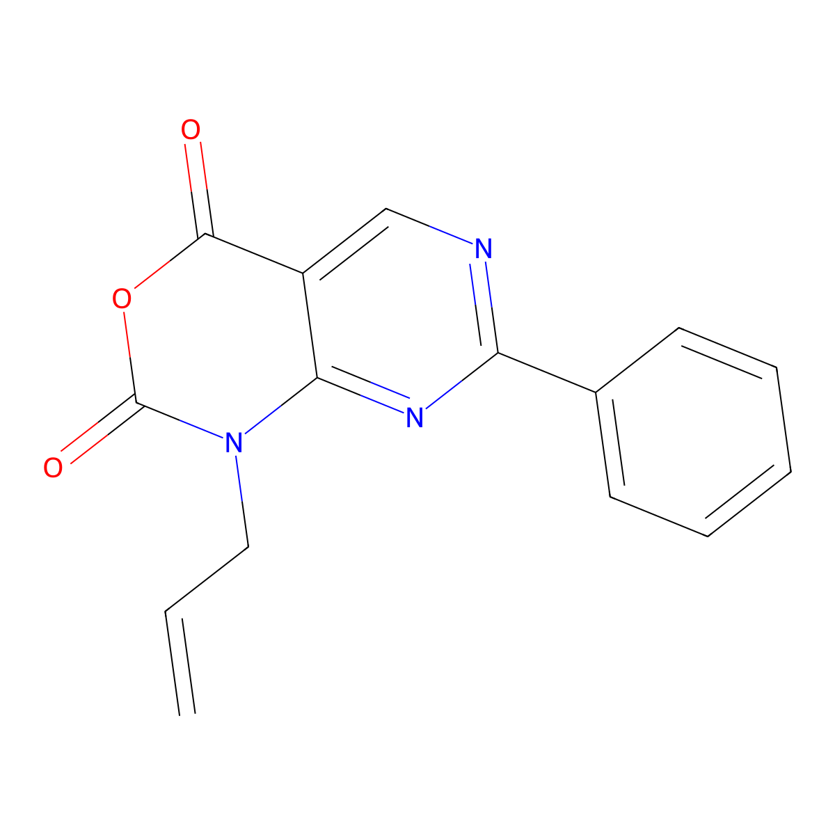 1-allyl-7-phenyl-1H-pyrimido[4,5-d][1,3]oxazine-2,4-dione molecular structure, CAS 76360-66-2