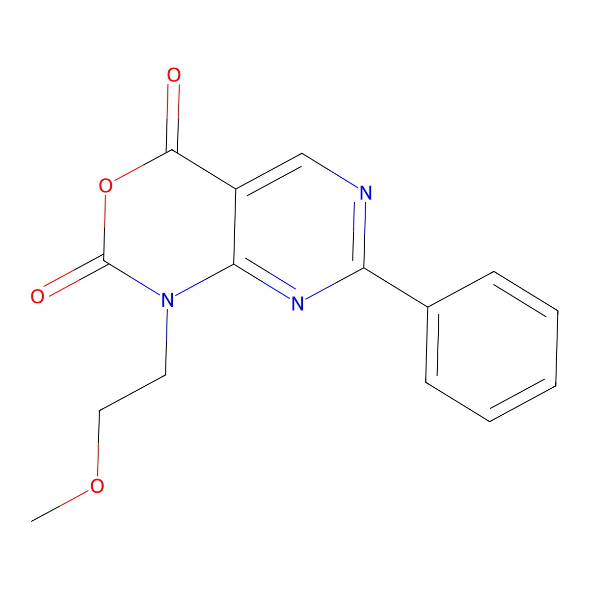 1-(2-methoxyethyl)-7-phenyl-1H-pyrimido[4,5-d][1,3]oxazine-2,4-dione molecular structure, CAS 76361-14-3