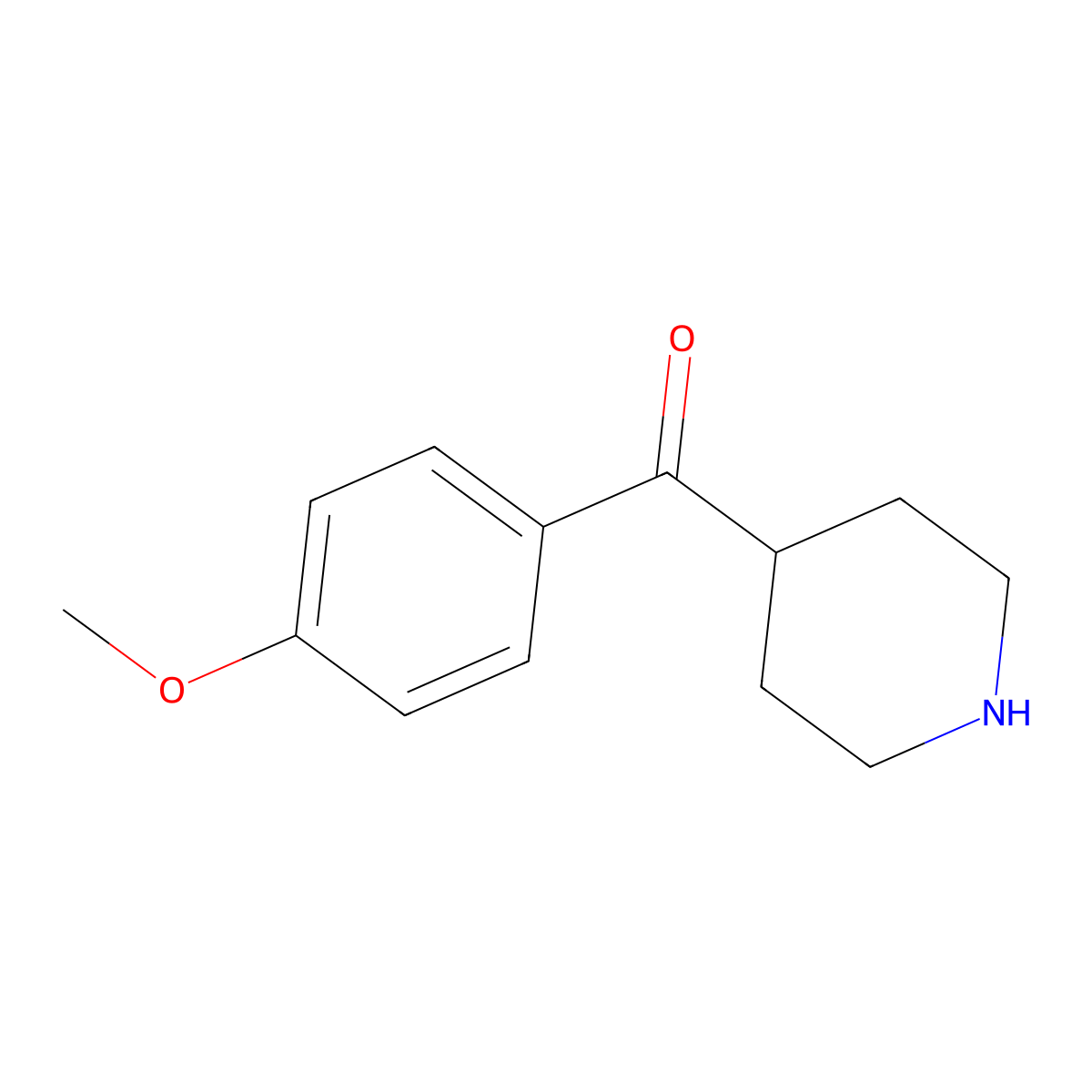 (4-Methoxyphenyl)(piperidin-4-yl)methanone molecular structure, CAS 76362-12-4