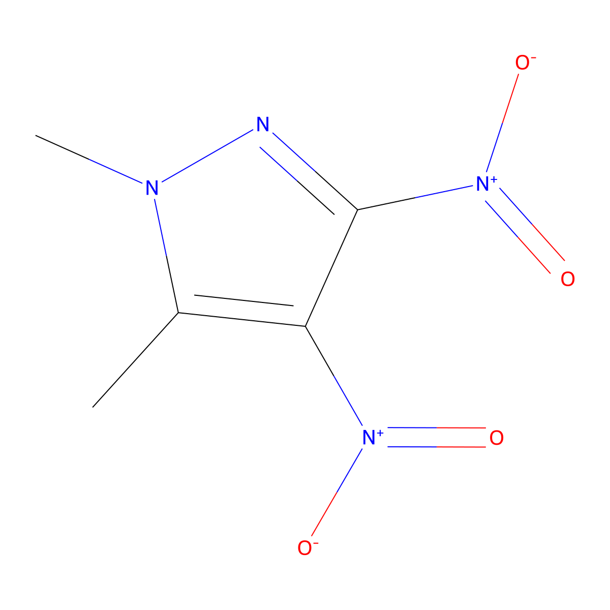 1,5-dimethyl-3,4-dinitro-1H-pyrazole molecular structure, CAS 76368-86-0