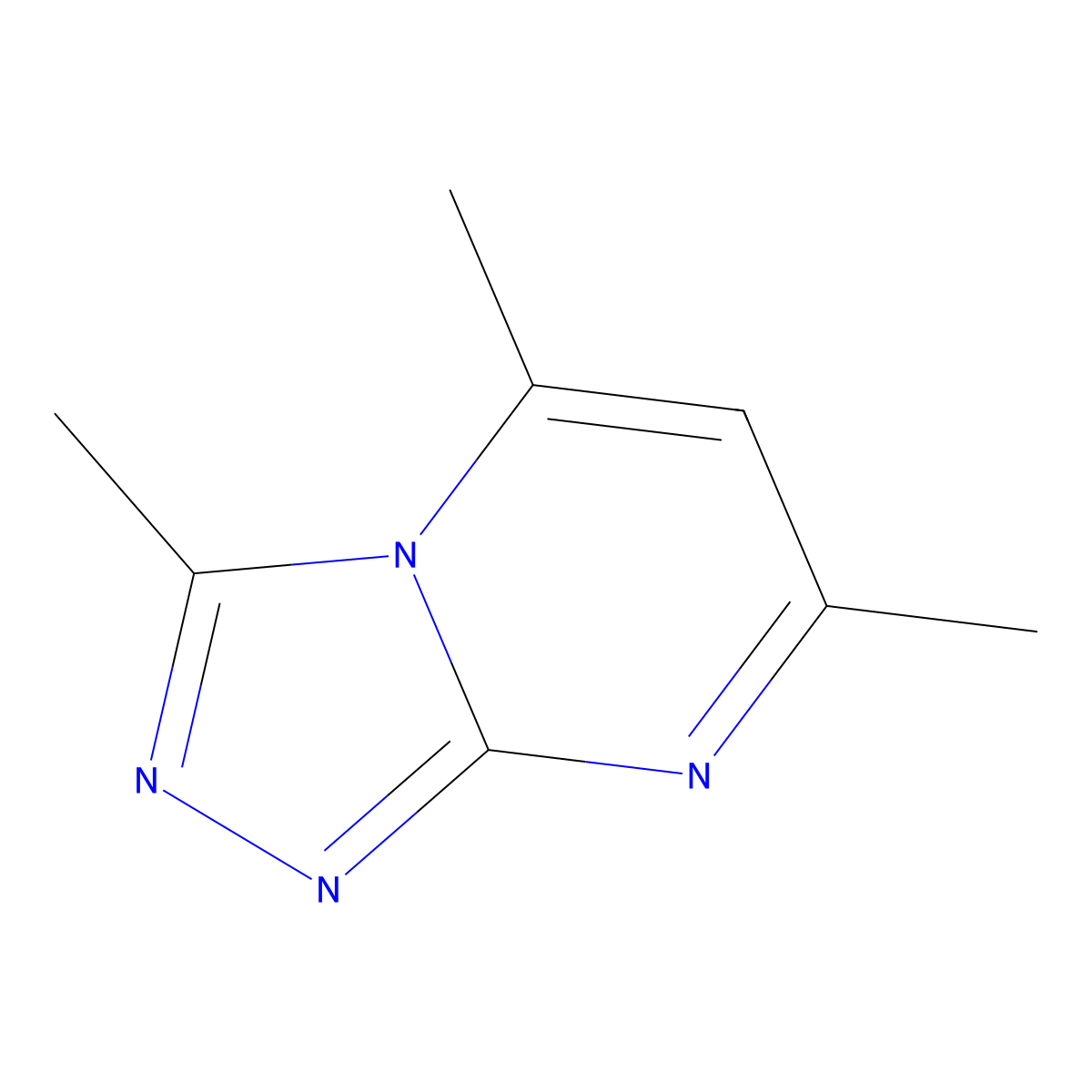 3,5,7-Trimethyl-[1,2,4]triazolo[4,3-a]pyrimidine molecular structure, CAS 7637-34-5