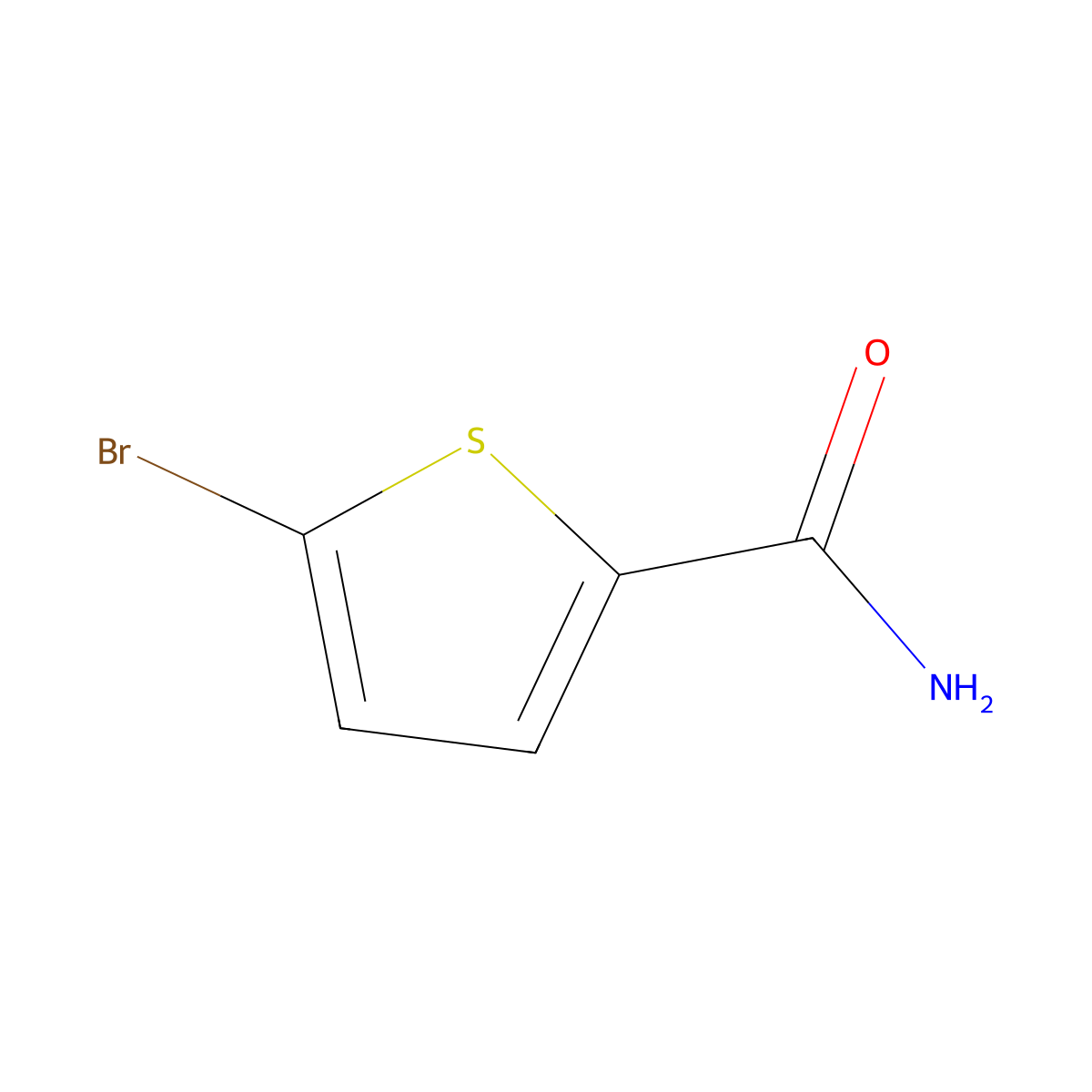 5-Bromothiophene-2-carboxamide molecular structure, CAS 76371-66-9
