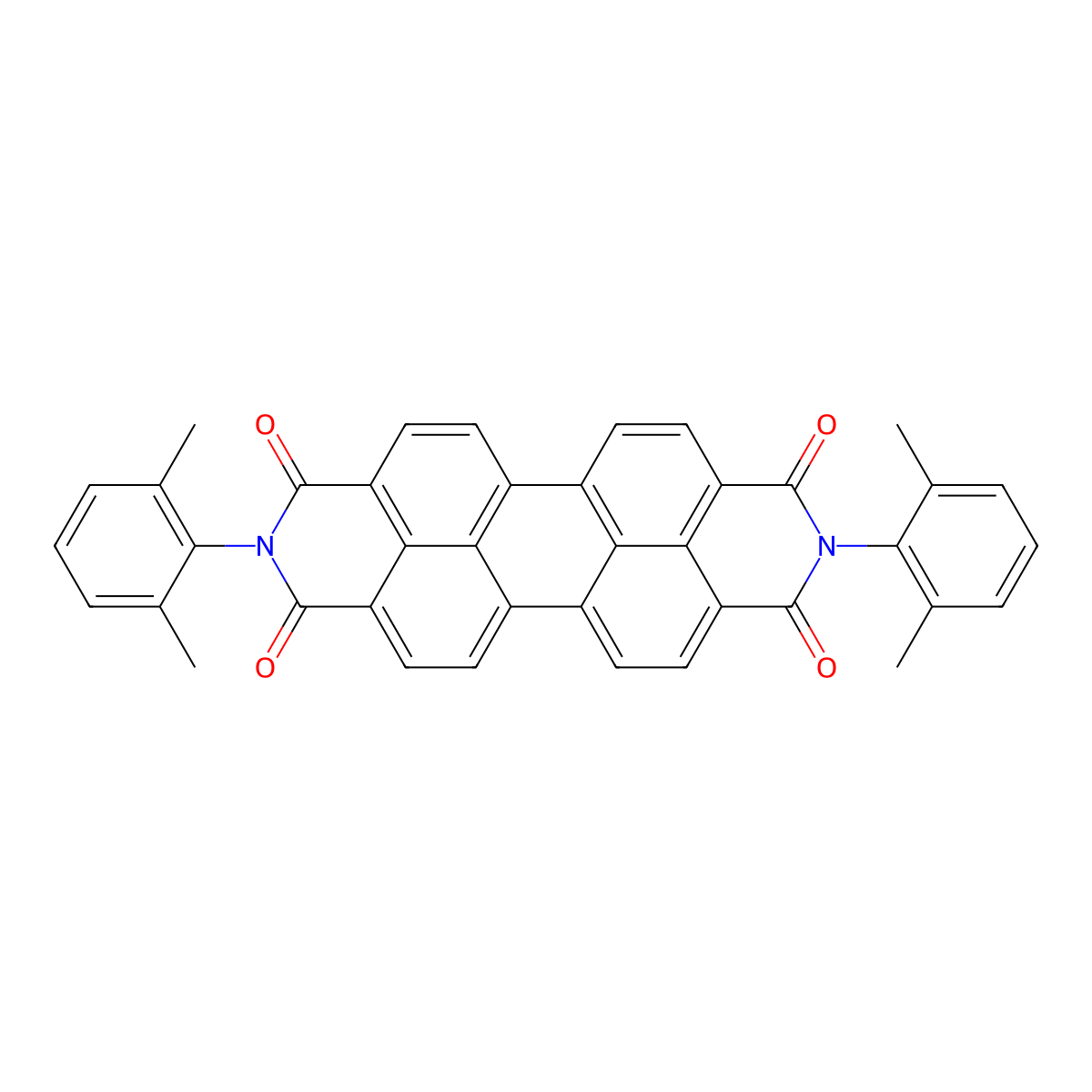2,9-Bis(2,6-dimethylphenyl)anthra[2,1,9-def:6,5,10-d'e'f']diisoquinoline-1,3,8,10(2H,9H)-tetrone molecular structure, CAS 76372-76-4