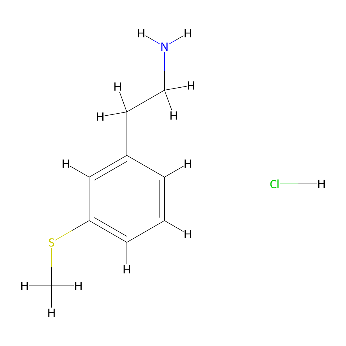 2-(3-(Methylsulfanyl)phenyl)ethan-1-amine hydrochloride molecular structure, CAS 76384-28-6