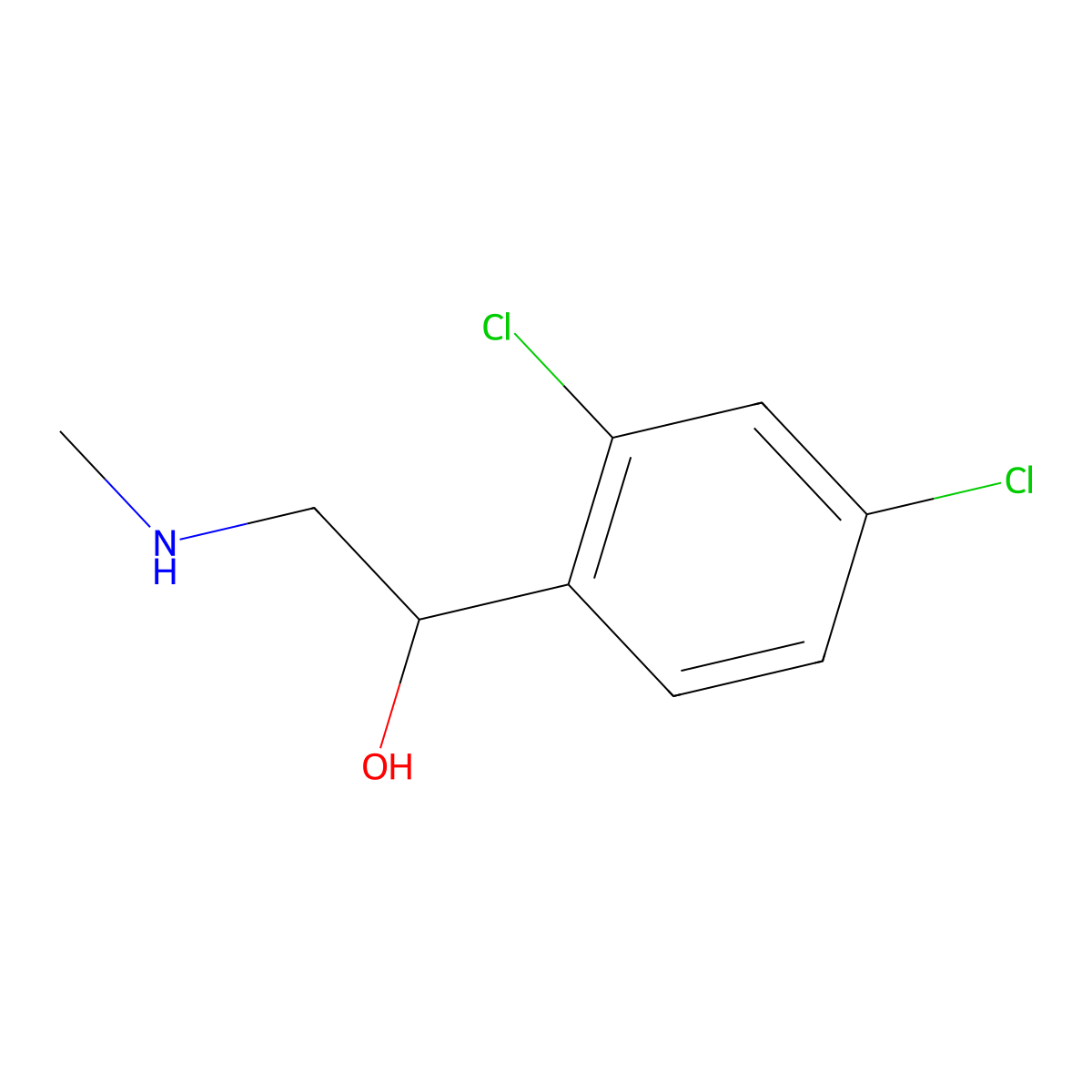1-(2,4-Dichlorophenyl)-2-(methylamino)ethan-1-ol molecular structure, CAS 763866-11-1