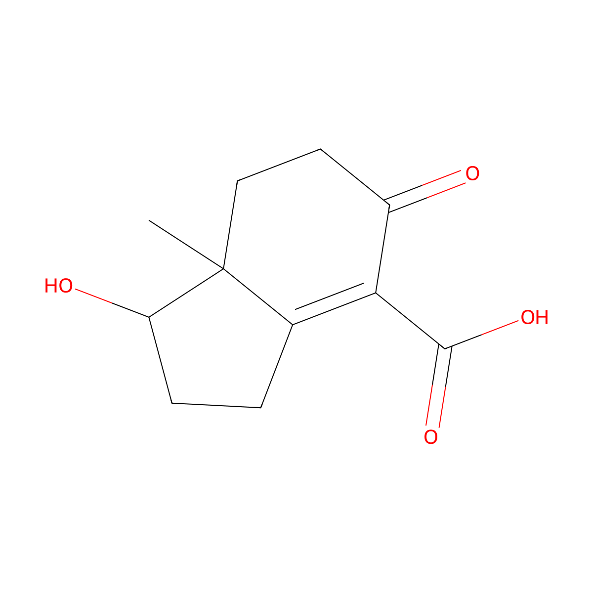 (1S,7aS)-1-hydroxy-7a-methyl-5-oxo-2,3,6,7-tetrahydro-1H-indene-4-carboxylic acid molecular structure, CAS 763868-71-9