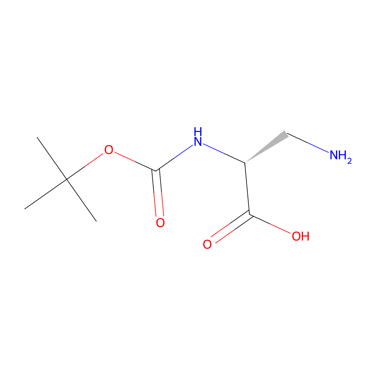 3-Amino-N-(tert-butoxycarbonyl)-D-alanine molecular structure, CAS 76387-70-7