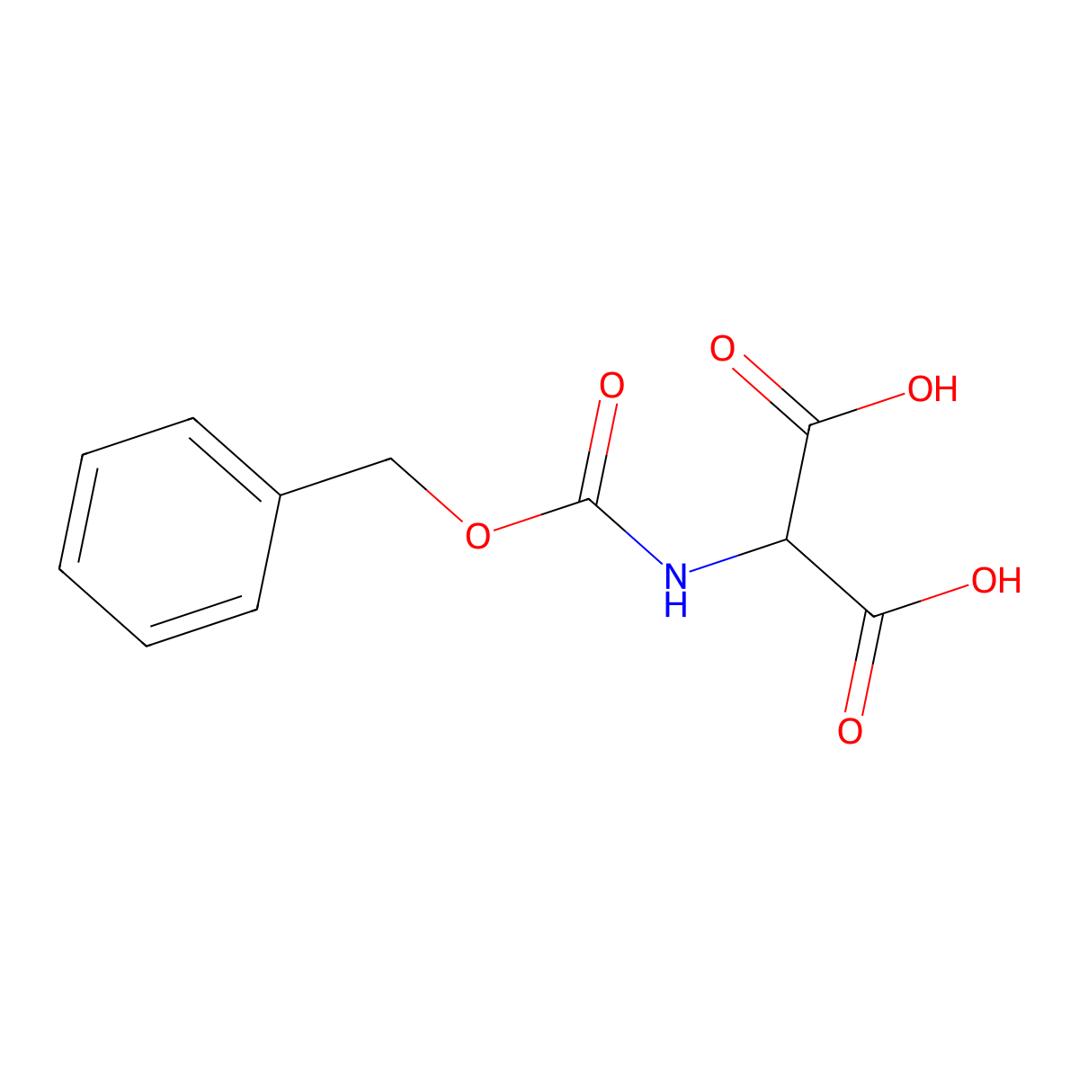 2-(((Benzyloxy)carbonyl)amino)malonic acid molecular structure, CAS 76387-79-6