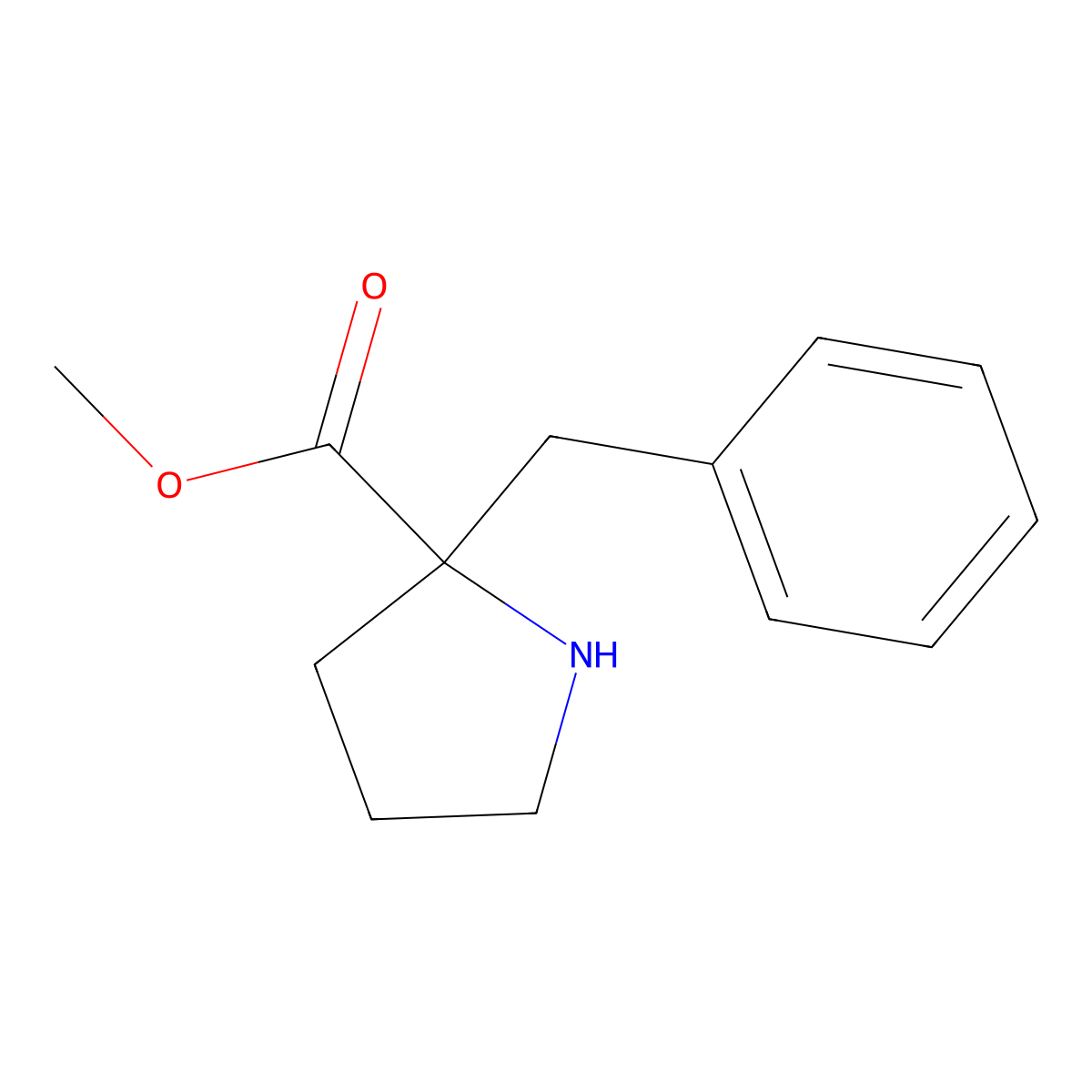 Methyl 2-benzylpyrrolidine-2-carboxylate molecular structure, CAS 763876-24-0