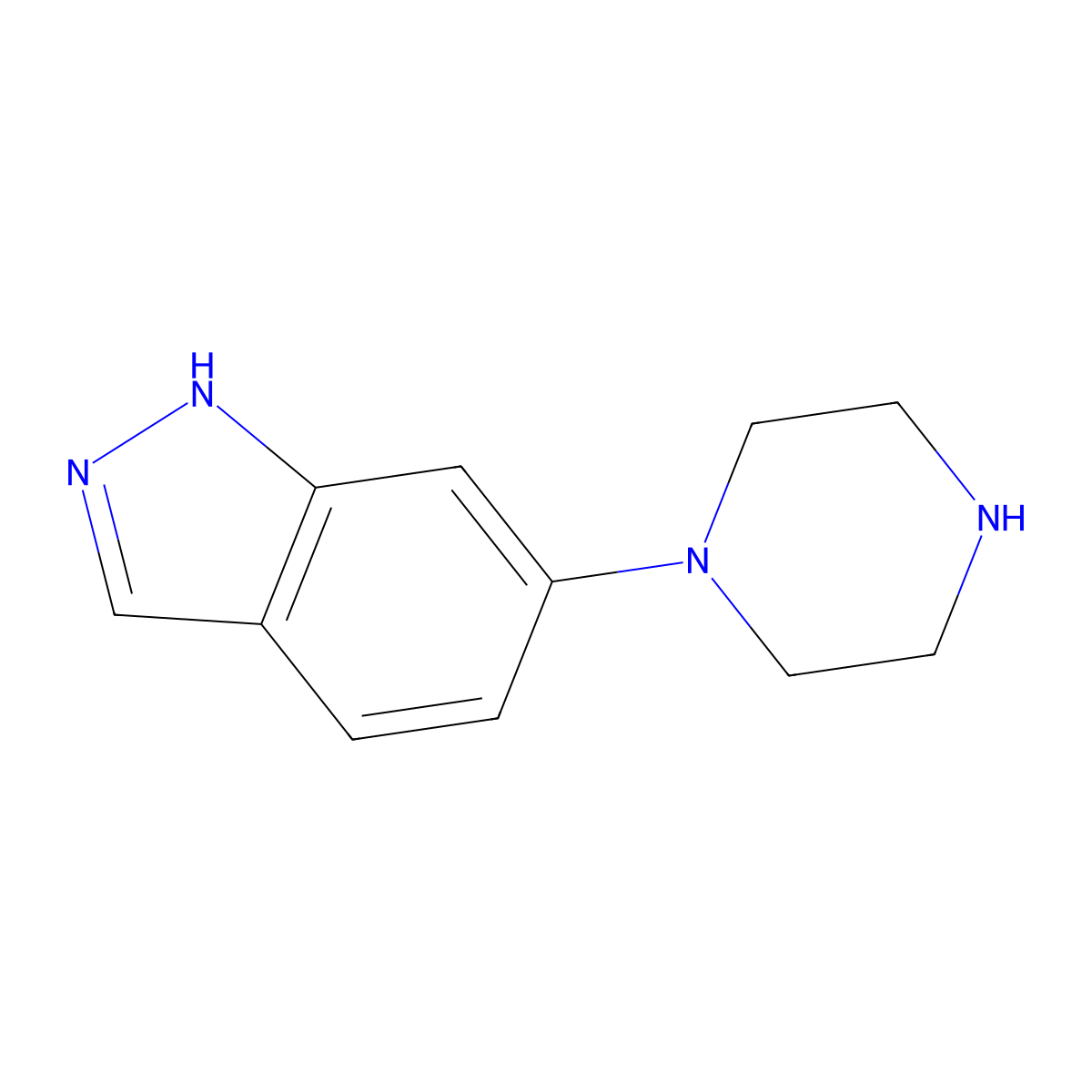 6-(Piperazin-1-yl)-1H-indazole molecular structure, CAS 763910-07-2
