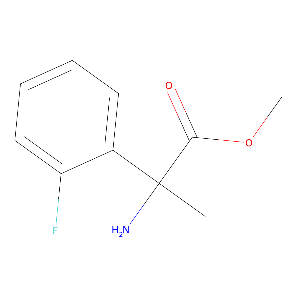 Methyl 2-amino-2-(2-fluorophenyl)propanoate molecular structure, CAS 763914-43-8