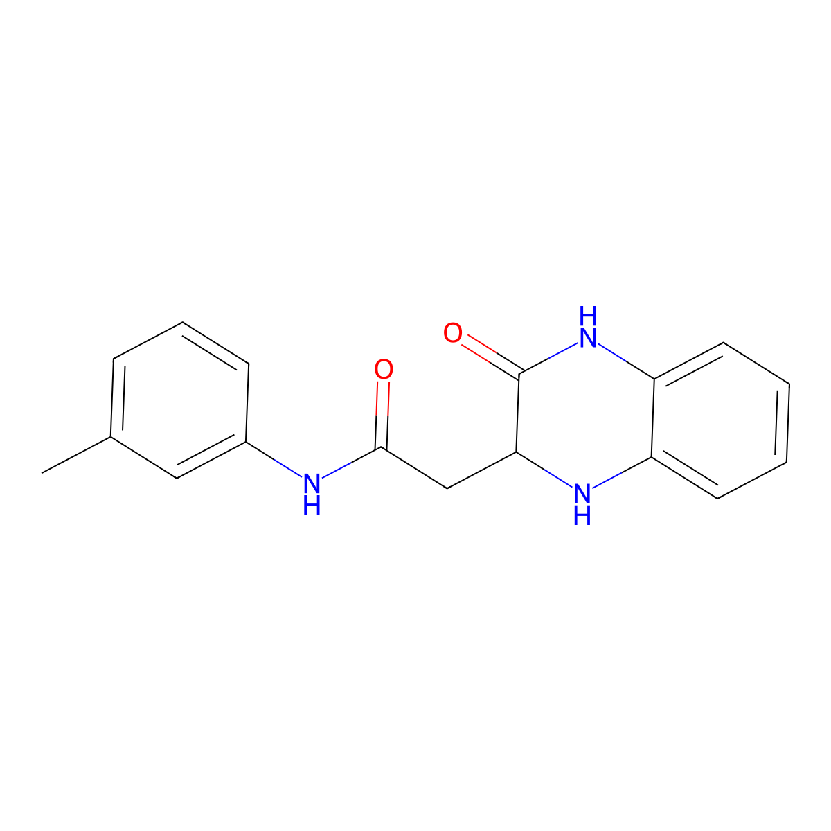 2-(3-oxo-1,2,3,4-tetrahydroquinoxalin-2-yl)-N-(m-tolyl)acetamide molecular structure, CAS 763918-80-5