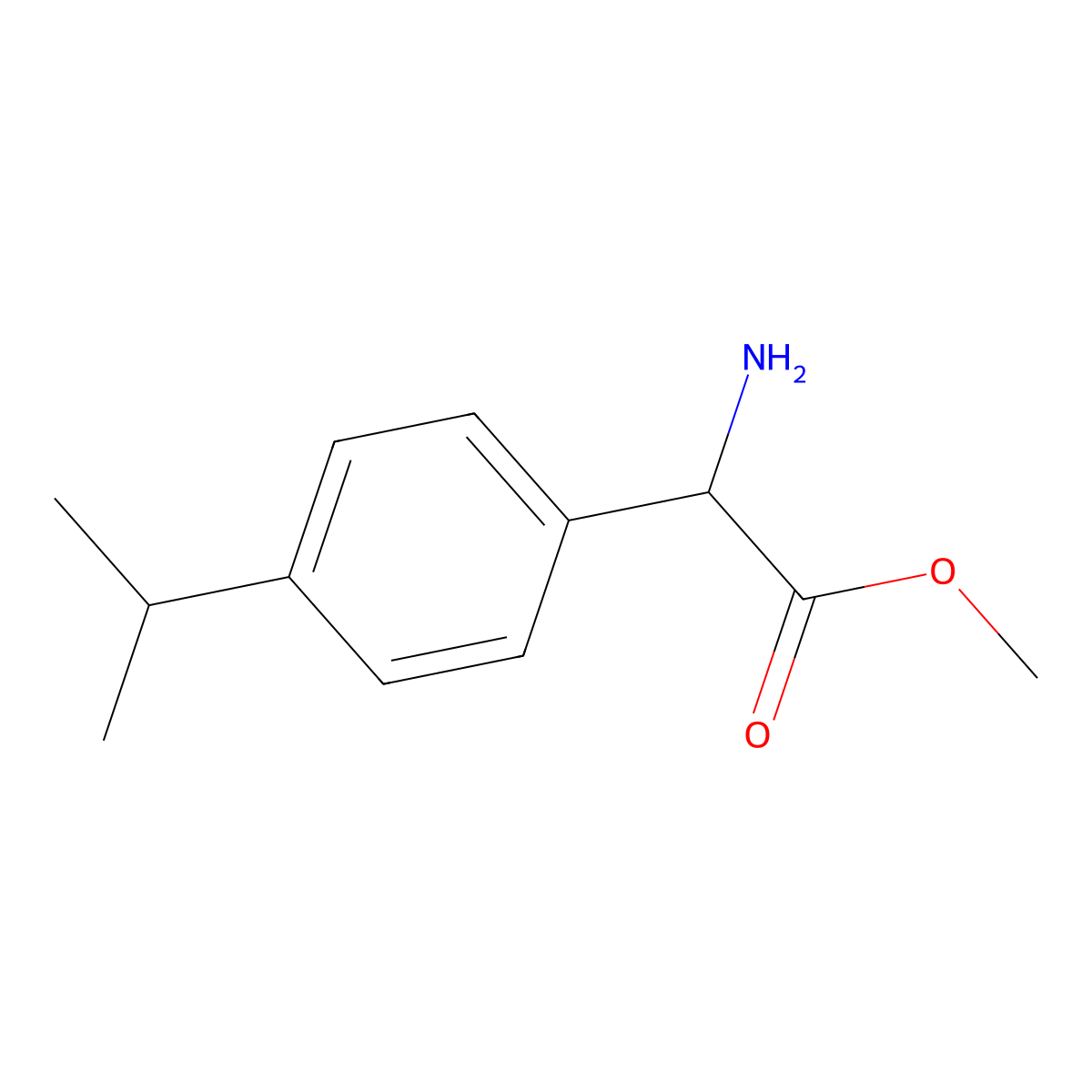 Methyl 2-amino-2-(4-isopropylphenyl)acetate molecular structure, CAS 763918-91-8