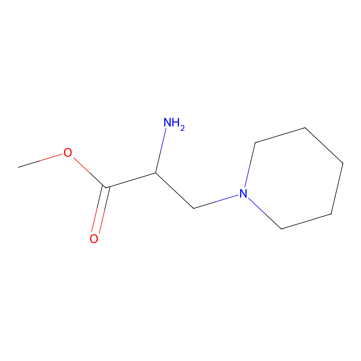 Methyl 2-amino-3-(piperidin-1-yl)propanoate molecular structure, CAS 763919-75-1