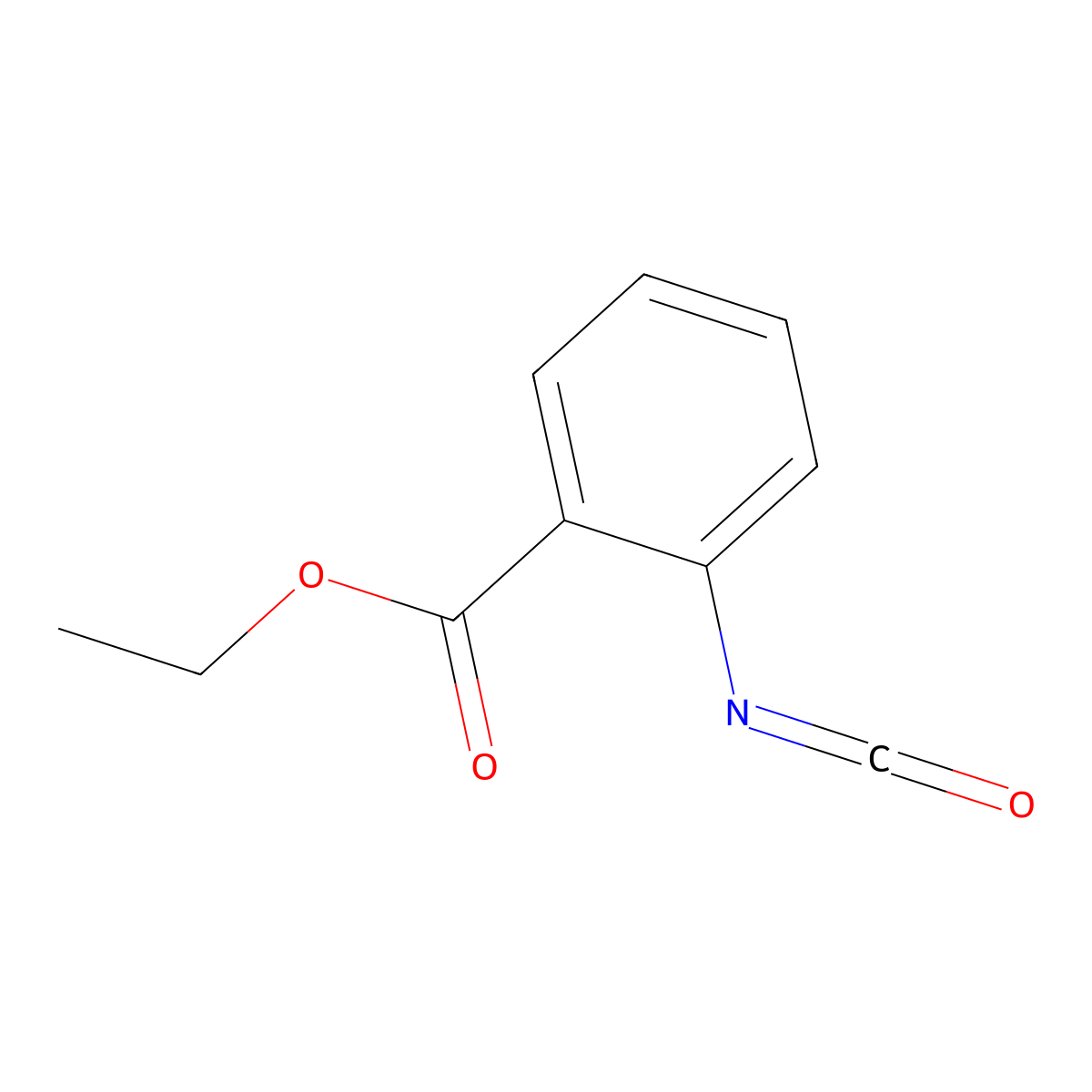 Ethyl 2-isocyanatobenzoate molecular structure, CAS 76393-16-3
