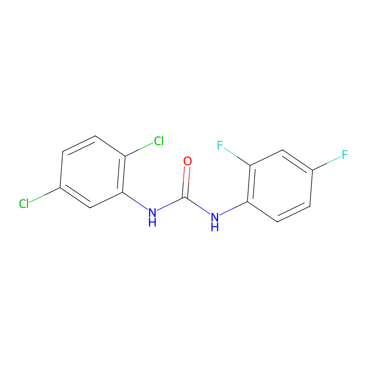 1-(2,5-Dichlorophenyl)-3-(2,4-difluorophenyl)urea molecular structure, CAS 76393-50-5