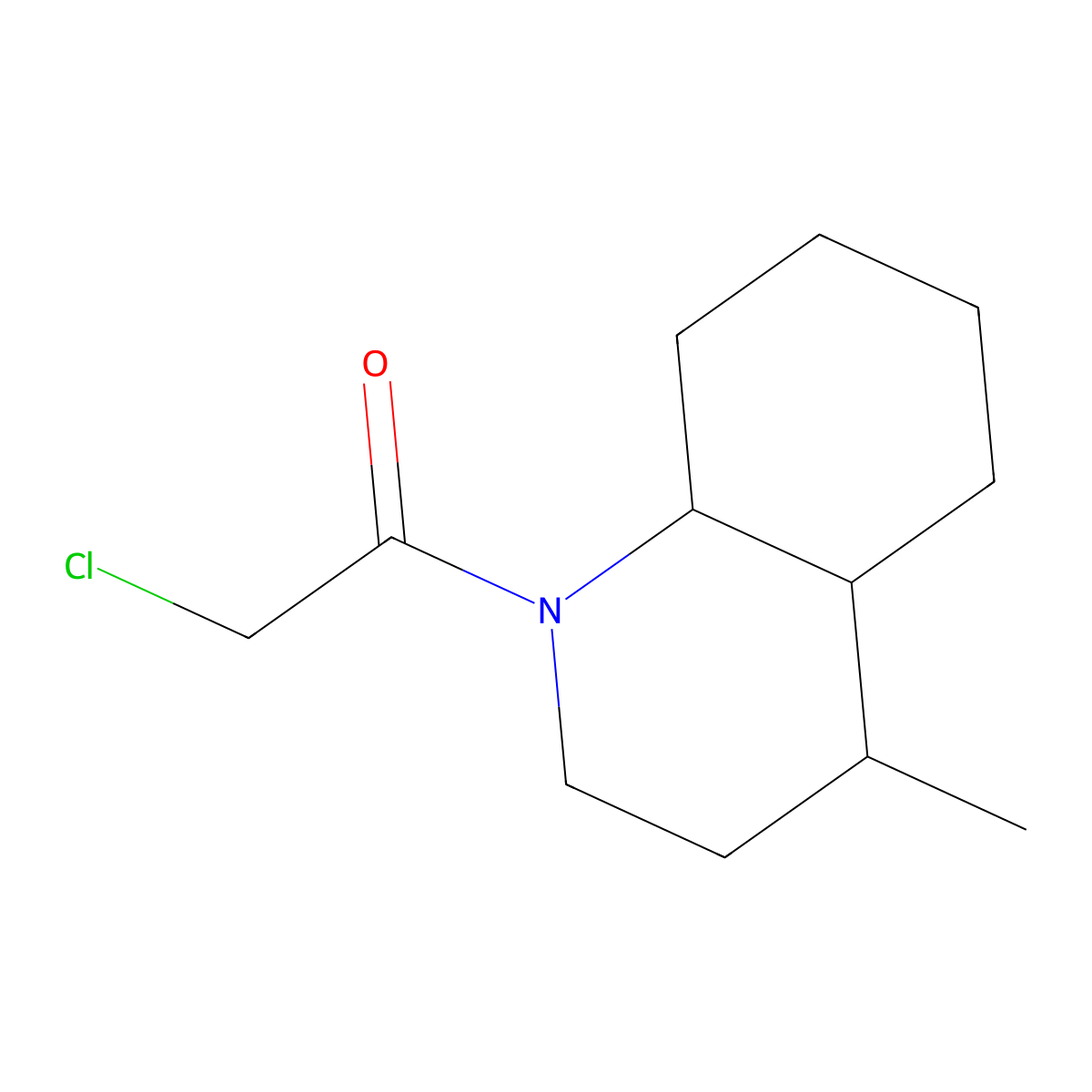2-Chloro-1-(4-methyl-decahydroquinolin-1-yl)ethan-1-one molecular structure, CAS 76395-69-2