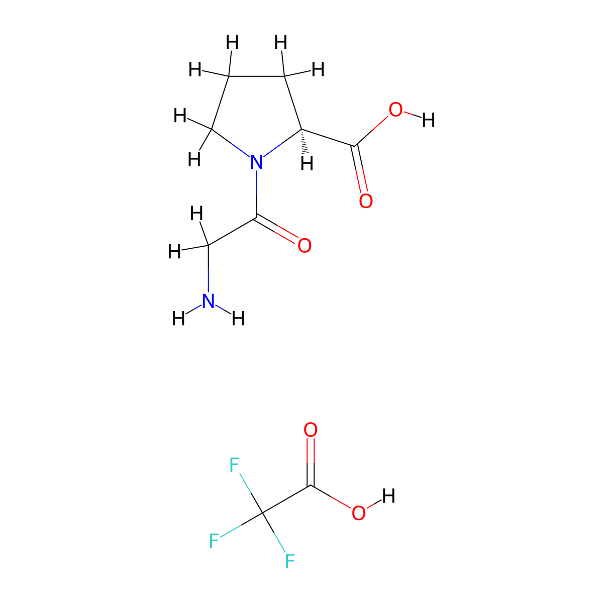 Glycyl-L-Proline (trifluoroacetate salt) molecular structure, CAS 76397-13-2